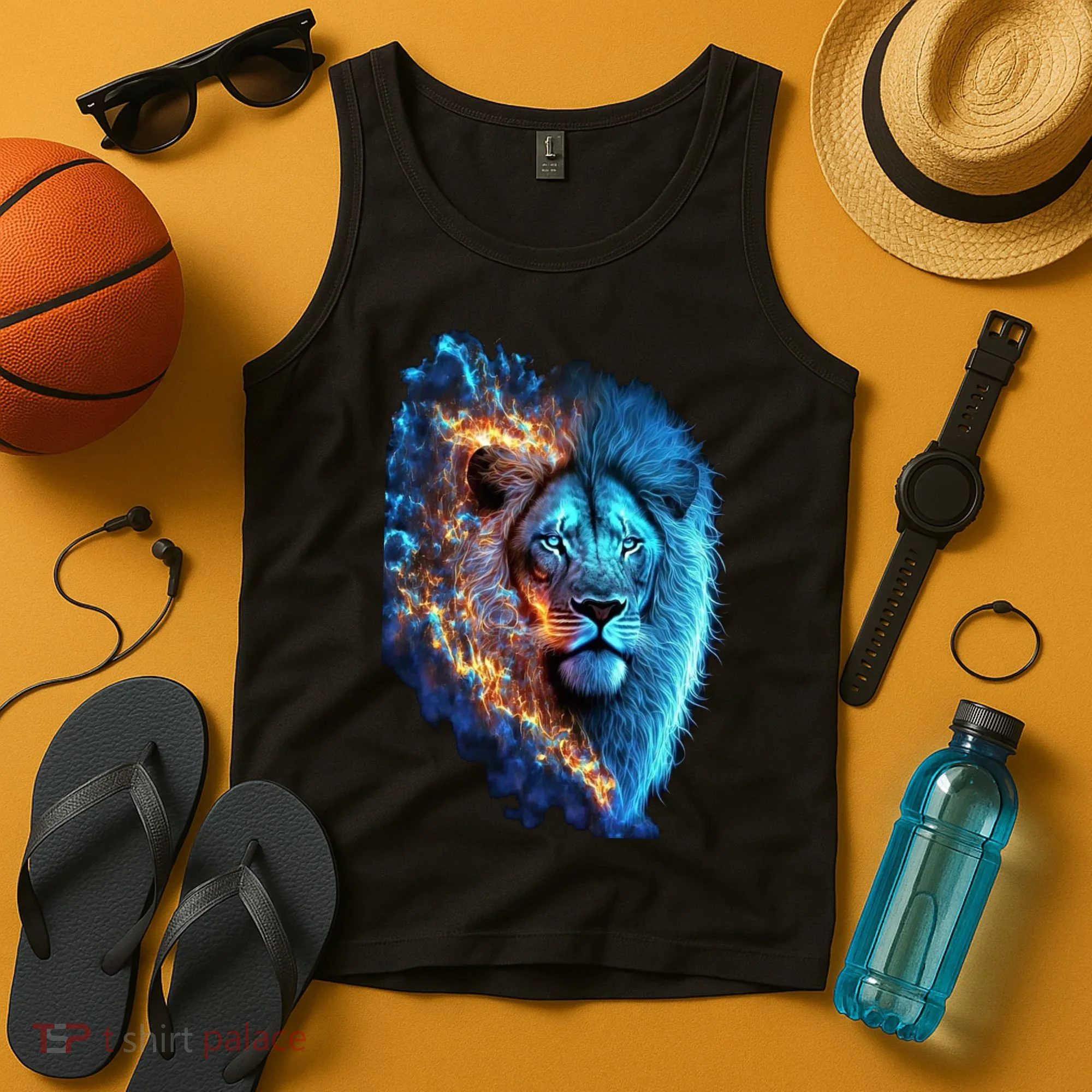 Lion On Fire Cool Graphic Tank Top