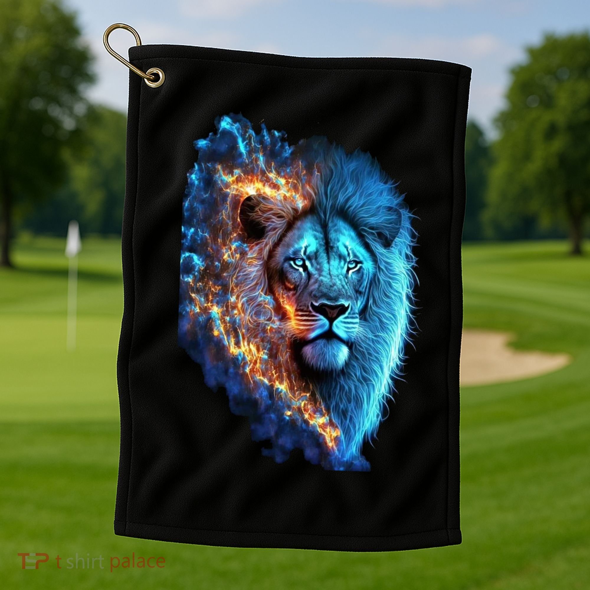 Lion On Fire Cool Graphic Golf Towel