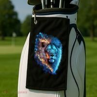 Lion On Fire Cool Graphic Golf Towel thumb 2