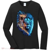 Lion On Fire Cool Graphic Women's Long Sleeve Shirt thumb 0