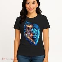 Lion On Fire Cool Graphic Women's T-Shirt thumb 4
