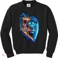 Lion On Fire Cool Graphic Kids Sweatshirt thumb 0