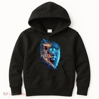 Lion On Fire Cool Graphic Kids Hoodie thumb 0