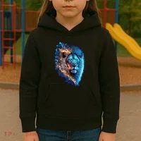 Lion On Fire Cool Graphic Kids Hoodie thumb 3