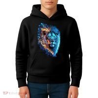 Lion On Fire Cool Graphic Kids Hoodie thumb 4
