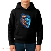 Lion On Fire Cool Graphic Kids Hoodie thumb 4