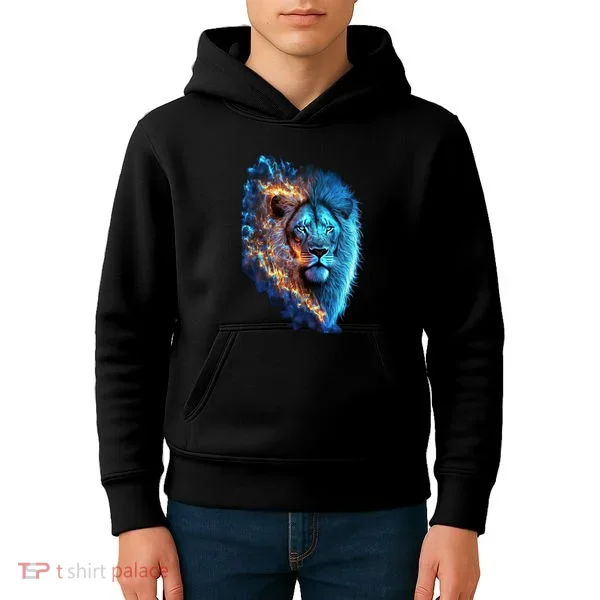 Lion On Fire Cool Graphic Kids Hoodie