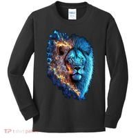 Lion On Fire Cool Graphic Kids Long Sleeve Shirt thumb 0