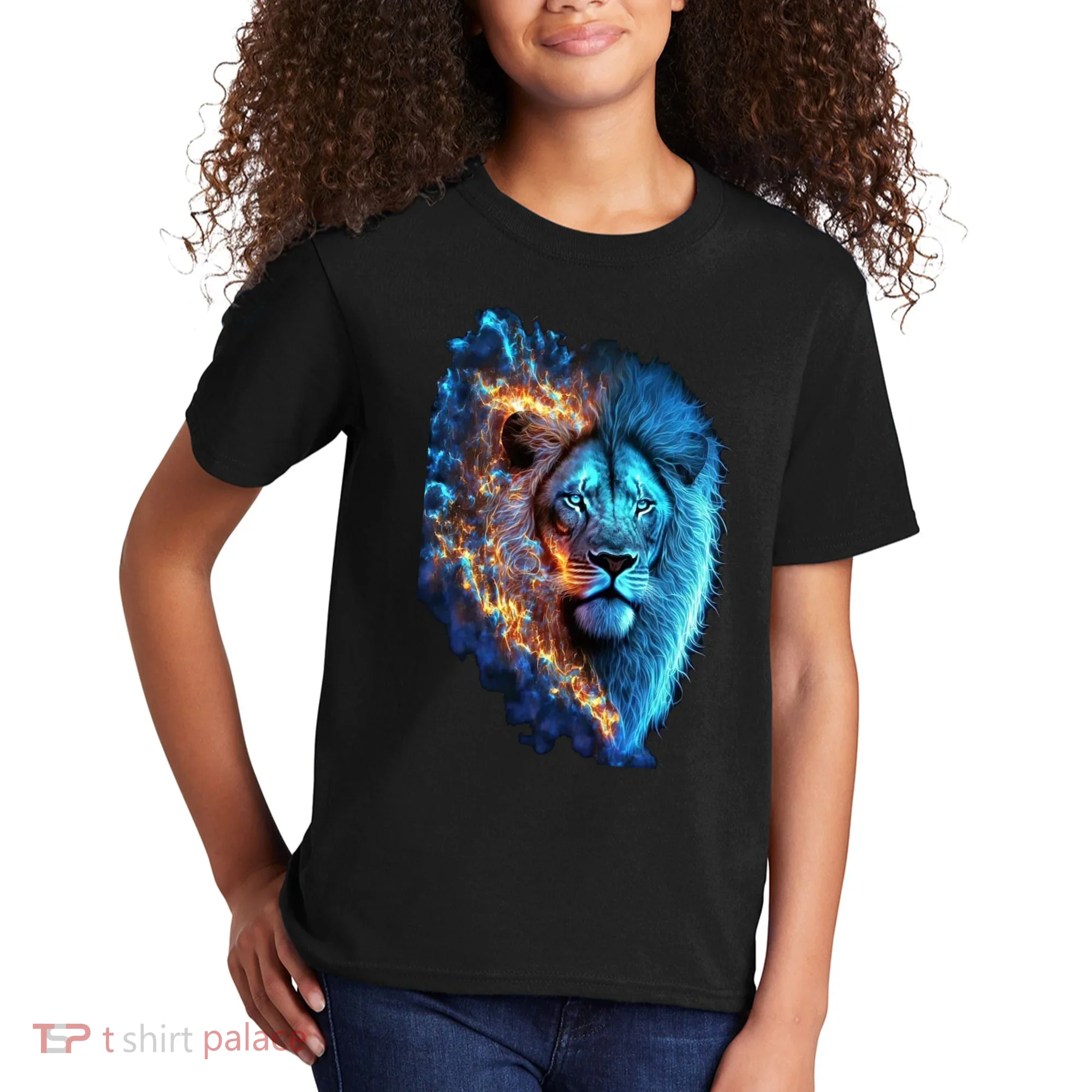 Lion On Fire Cool Graphic Kids T-Shirt