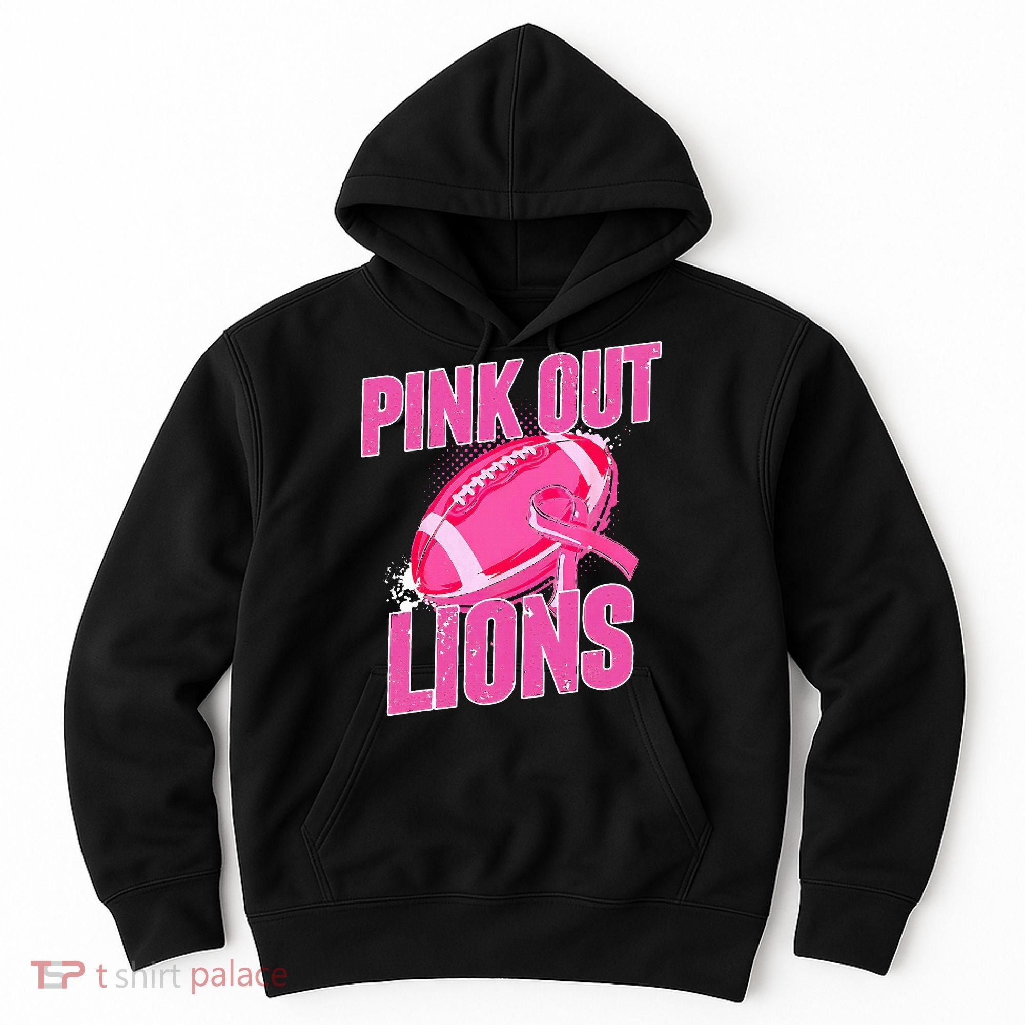 Lions Out Football Tackle Breast Cancer Hoodie