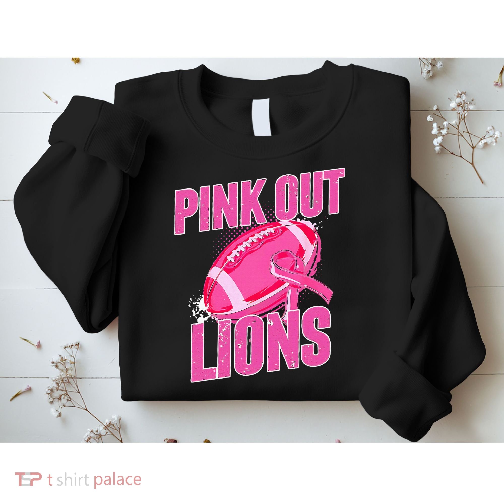Lions Out Football Tackle Breast Cancer Sweatshirt