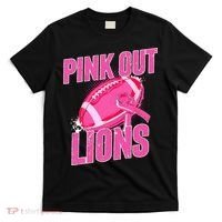 Lions Out Football Tackle Breast Cancer T-Shirt thumb 0