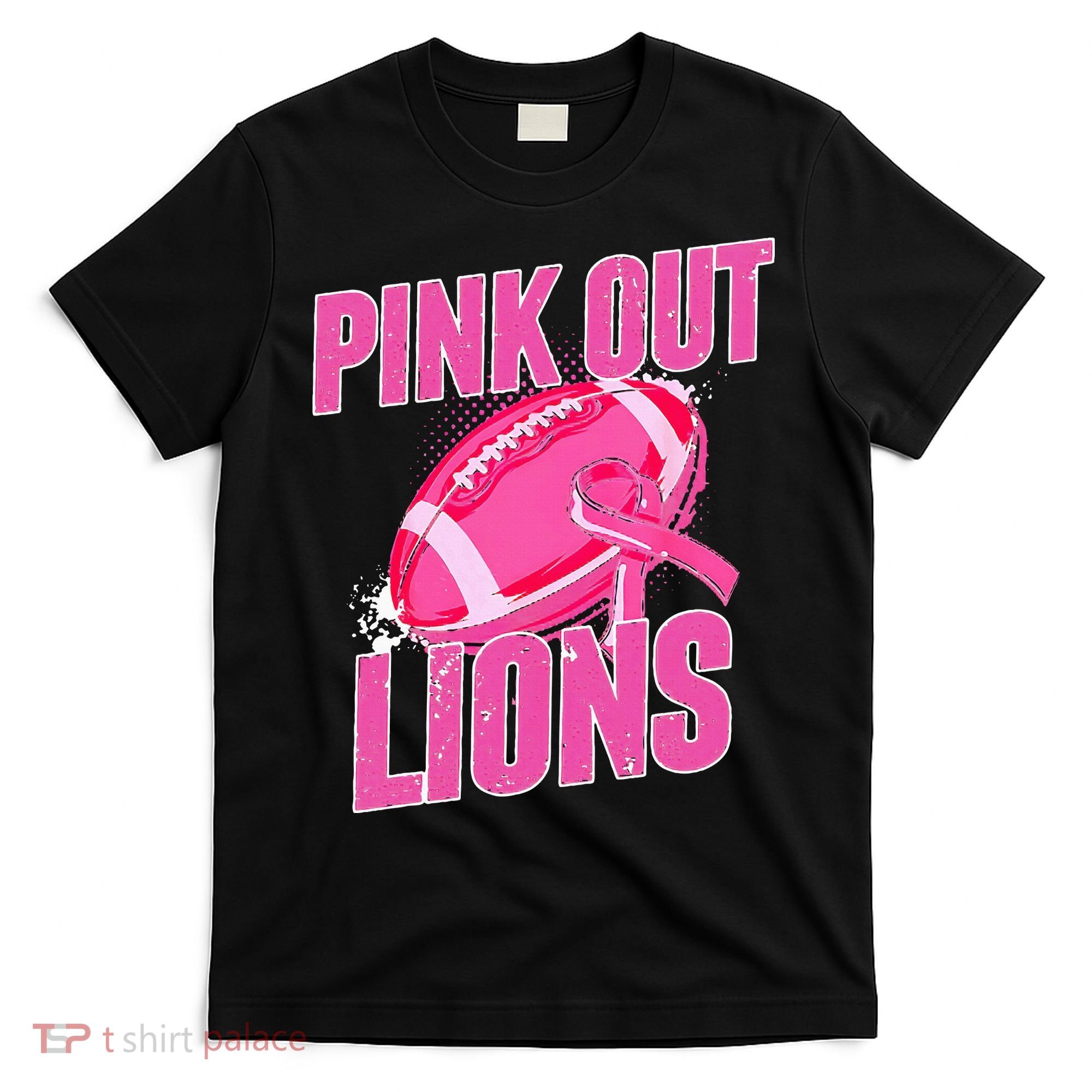 Lions Out Football Tackle Breast Cancer T-Shirt