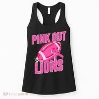 Lions Out Football Tackle Breast Cancer Women's Tank Top thumb 0