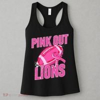 Lions Out Football Tackle Breast Cancer Women's Tank Top thumb 3