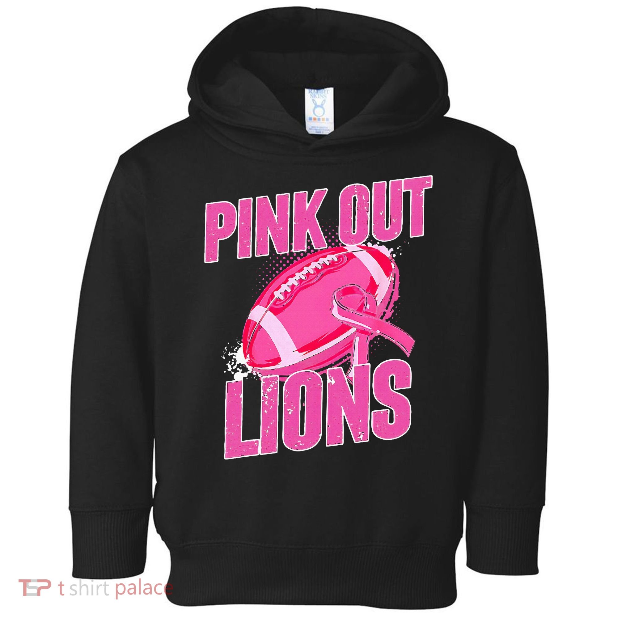Lions Out Football Tackle Breast Cancer Toddler Hoodie