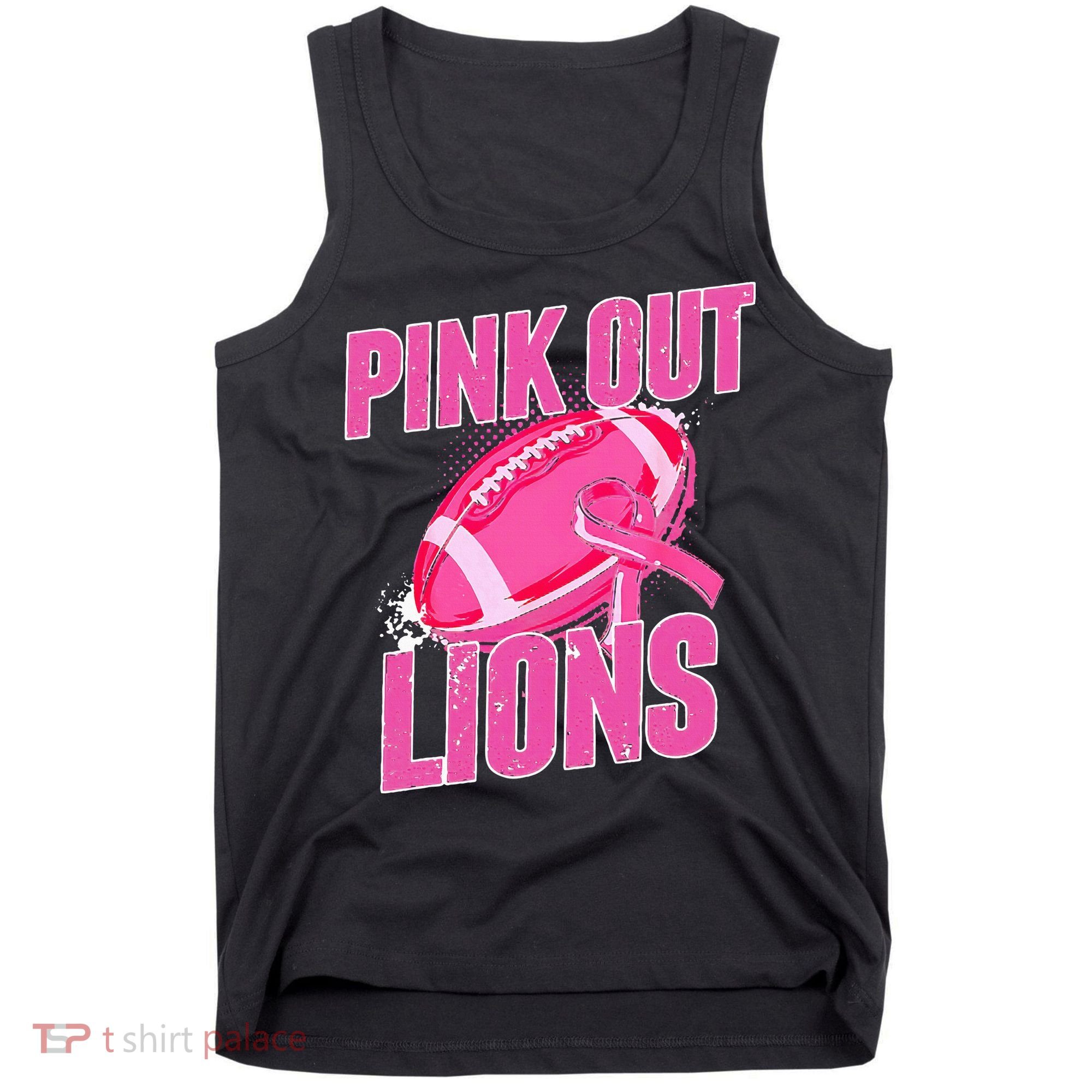 Lions Out Football Tackle Breast Cancer Tank Top