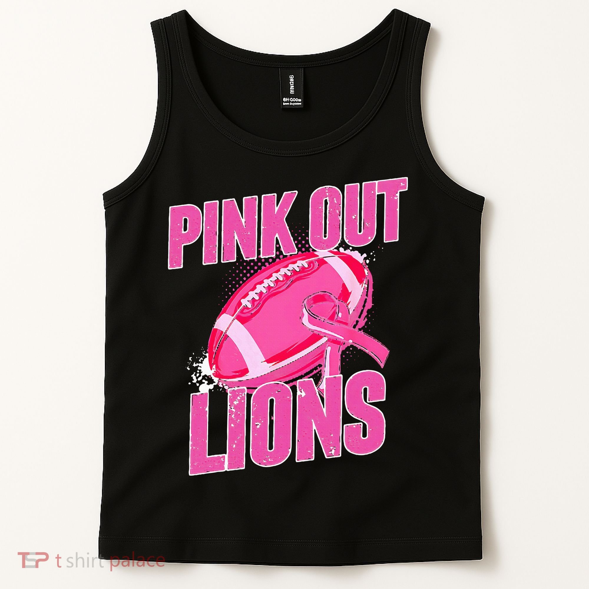 Lions Out Football Tackle Breast Cancer Tank Top