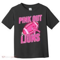 Lions Out Football Tackle Breast Cancer Toddler T-Shirt thumb 0