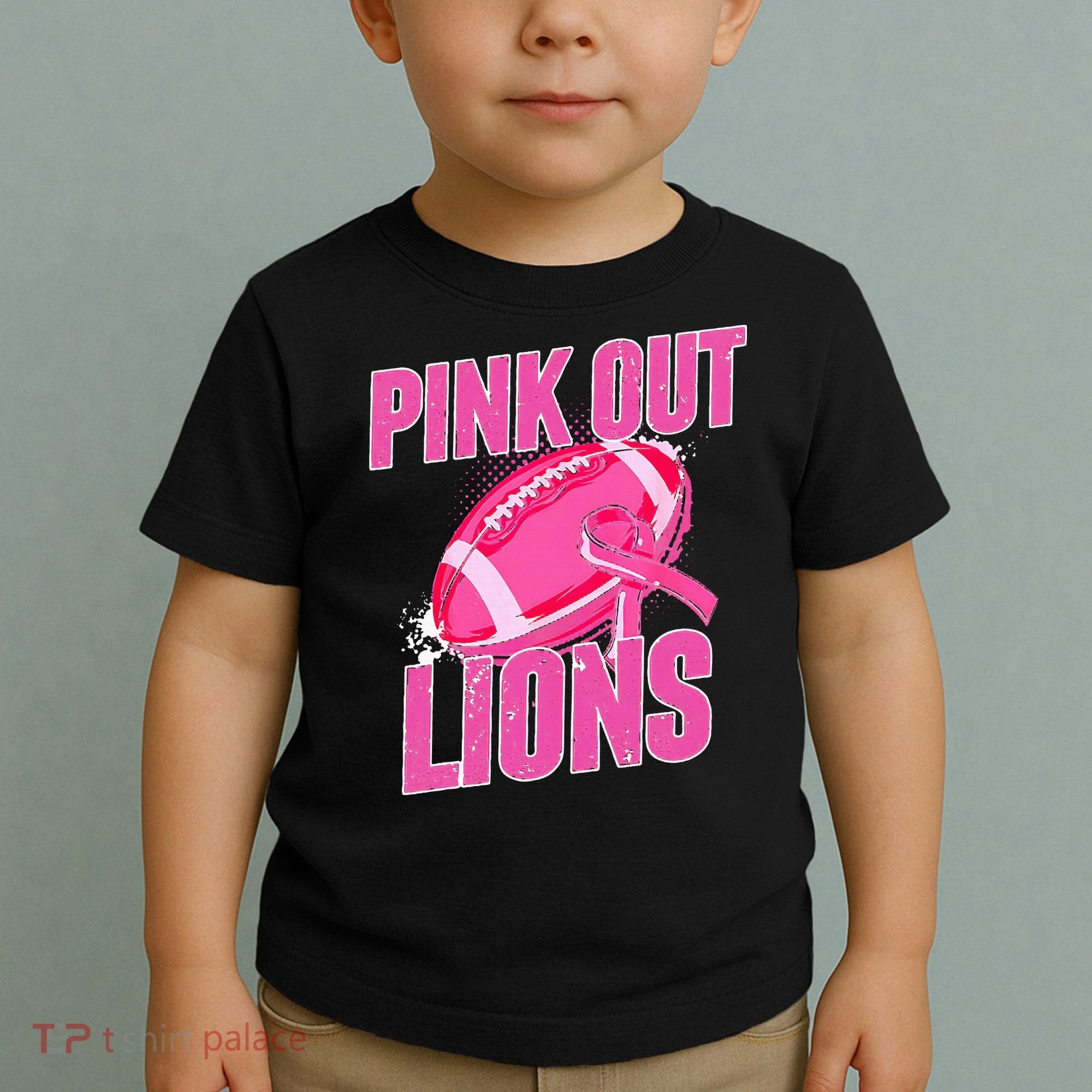 Lions Out Football Tackle Breast Cancer Toddler T-Shirt