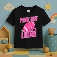 Lions Out Football Tackle Breast Cancer Toddler T-Shirt thumb 3