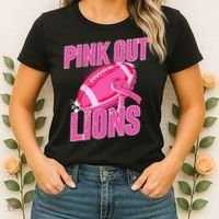 Lions Out Football Tackle Breast Cancer Women's T-Shirt thumb 2