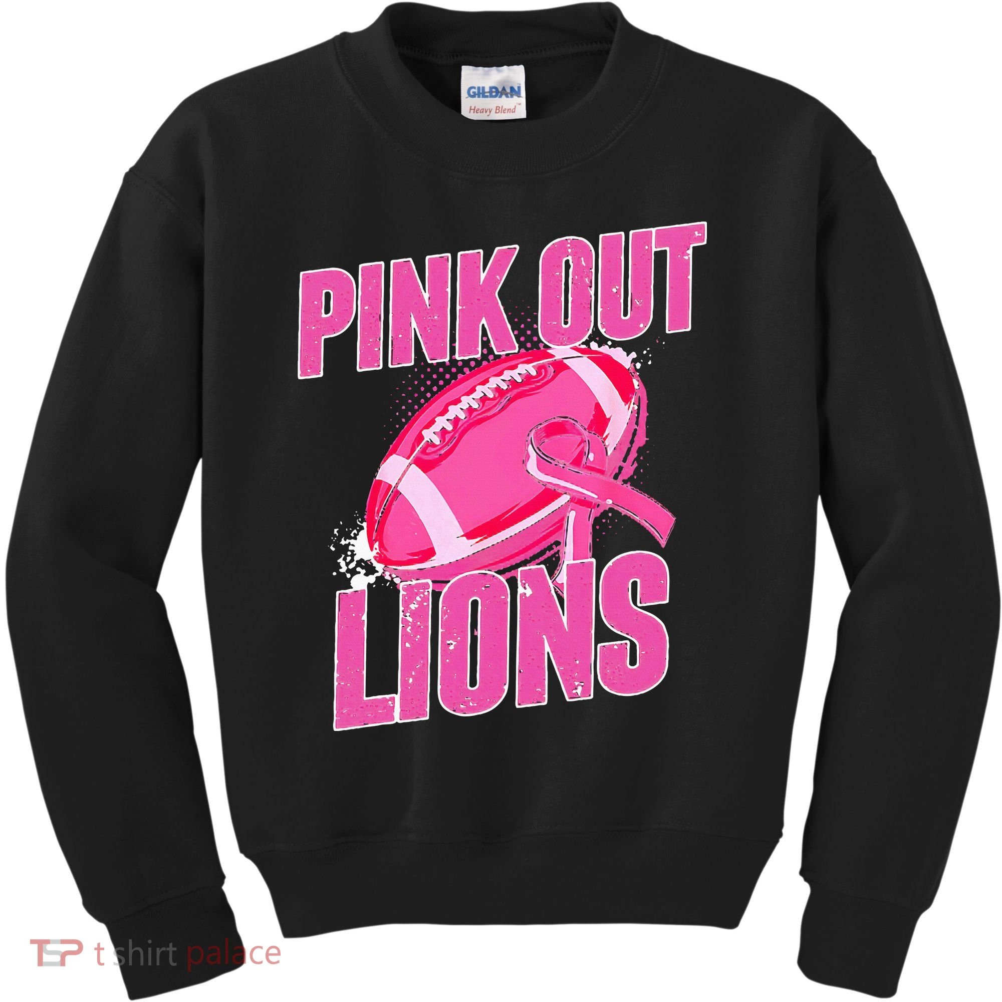 Lions Out Football Tackle Breast Cancer Kids Sweatshirt