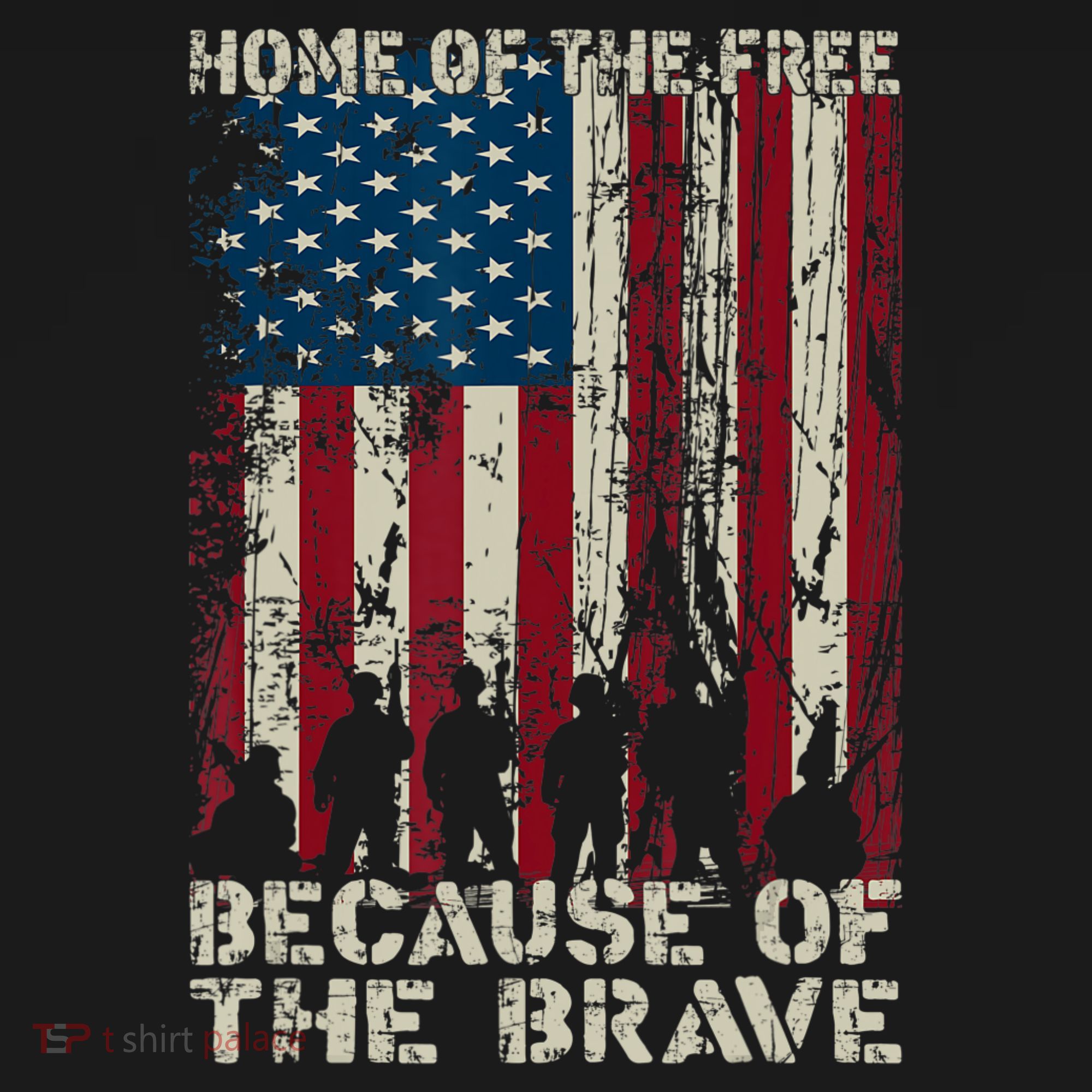 Land of Free Because of Brave July 4th America Flag USA Women's Tank Top