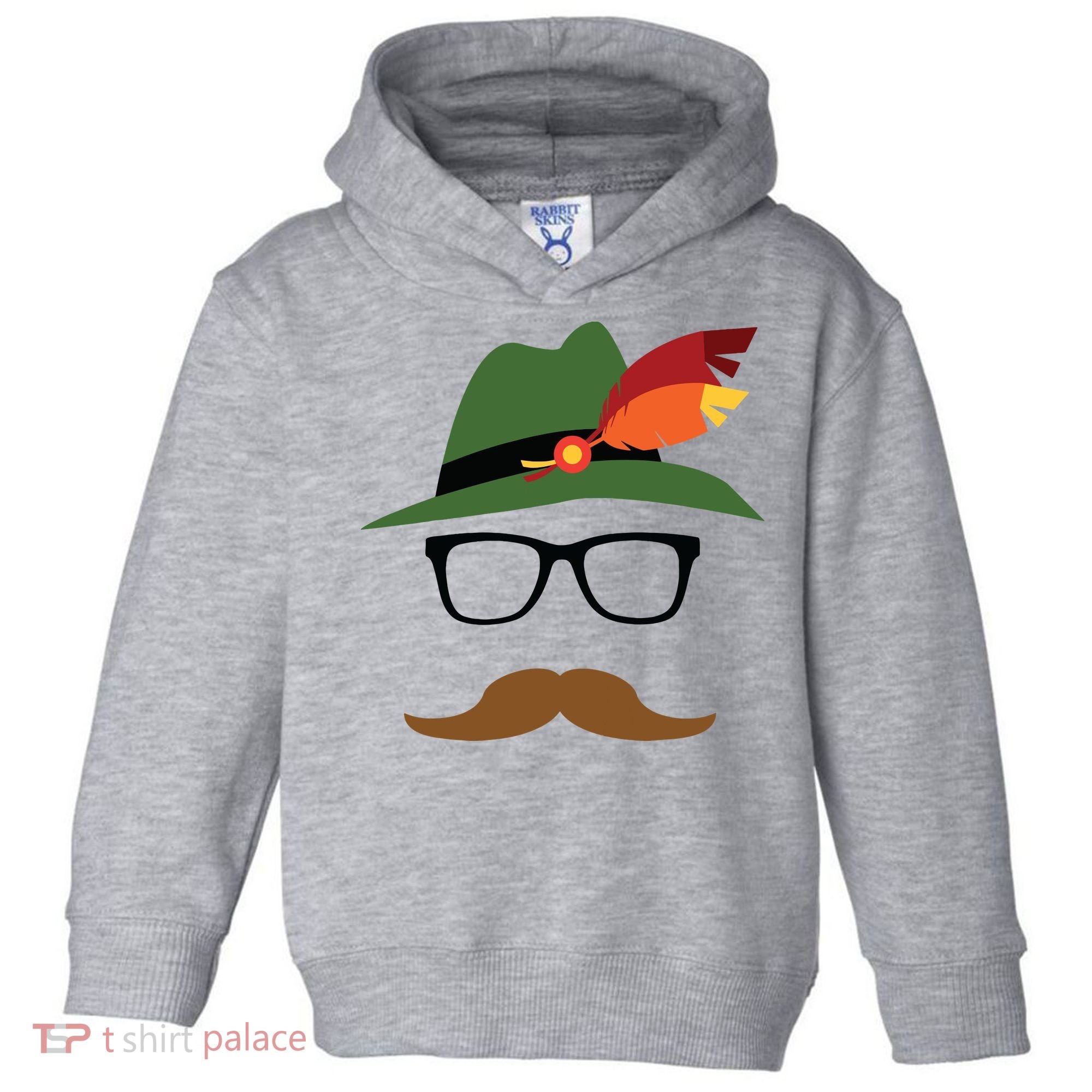 Lederhosen Oktoberfest German Face Glasses Halloween Costume Toddler Hoodie