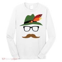 Lederhosen Oktoberfest German Face Glasses Halloween Costume Long Sleeve Shirt thumb 0
