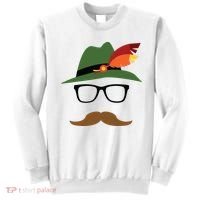 Lederhosen Oktoberfest German Face Glasses Halloween Costume Sweatshirt thumb 0
