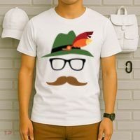 Lederhosen Oktoberfest German Face Glasses Halloween Costume T-Shirt thumb 6