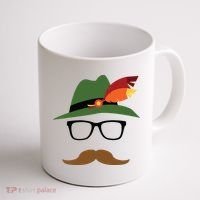 Lederhosen Oktoberfest German Face Glasses Halloween Costume Coffee Mug thumb 1