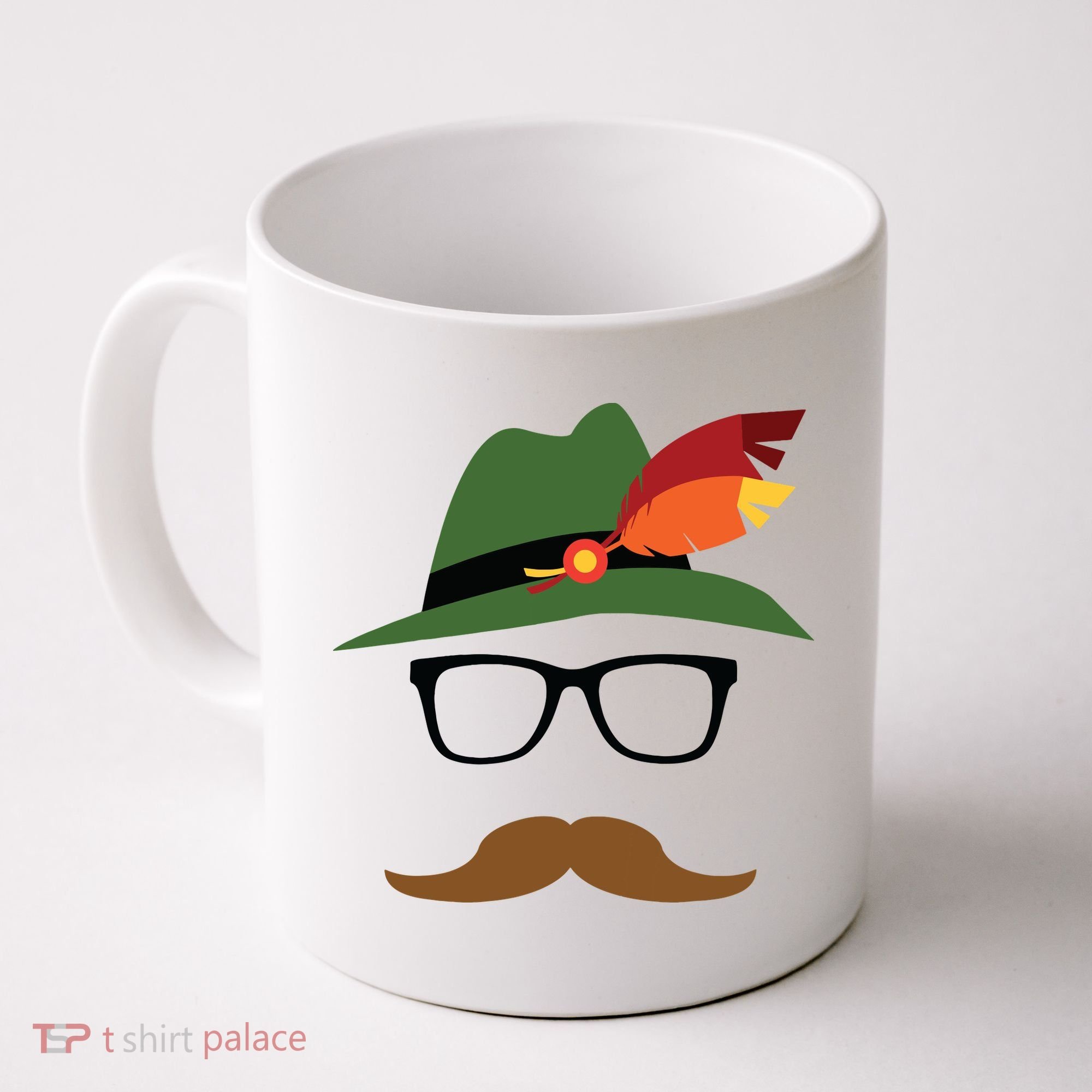 Lederhosen Oktoberfest German Face Glasses Halloween Costume Coffee Mug