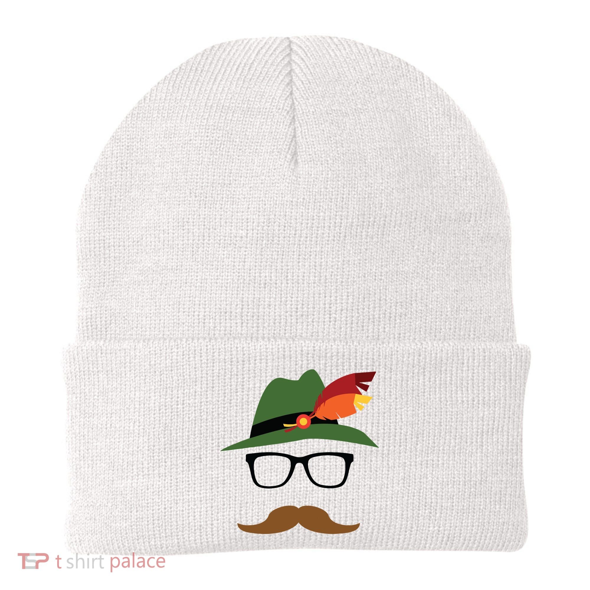 Lederhosen Oktoberfest German Face Glasses Halloween Costume Beanie