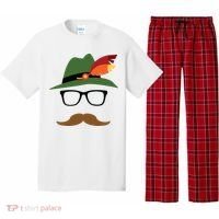 Lederhosen Oktoberfest German Face Glasses Halloween Costume Pajama Set thumb 0