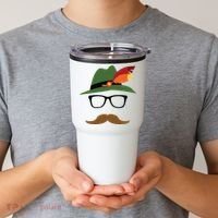 Lederhosen Oktoberfest German Face Glasses Halloween Costume Tumbler thumb 2