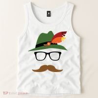 Lederhosen Oktoberfest German Face Glasses Halloween Costume Tank Top thumb 2