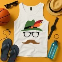 Lederhosen Oktoberfest German Face Glasses Halloween Costume Tank Top thumb 4