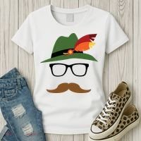 Lederhosen Oktoberfest German Face Glasses Halloween Costume Women's T-Shirt thumb 3