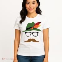 Lederhosen Oktoberfest German Face Glasses Halloween Costume Women's T-Shirt thumb 4
