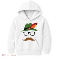 Lederhosen Oktoberfest German Face Glasses Halloween Costume Kids Hoodie thumb 0