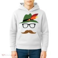 Lederhosen Oktoberfest German Face Glasses Halloween Costume Kids Hoodie thumb 4
