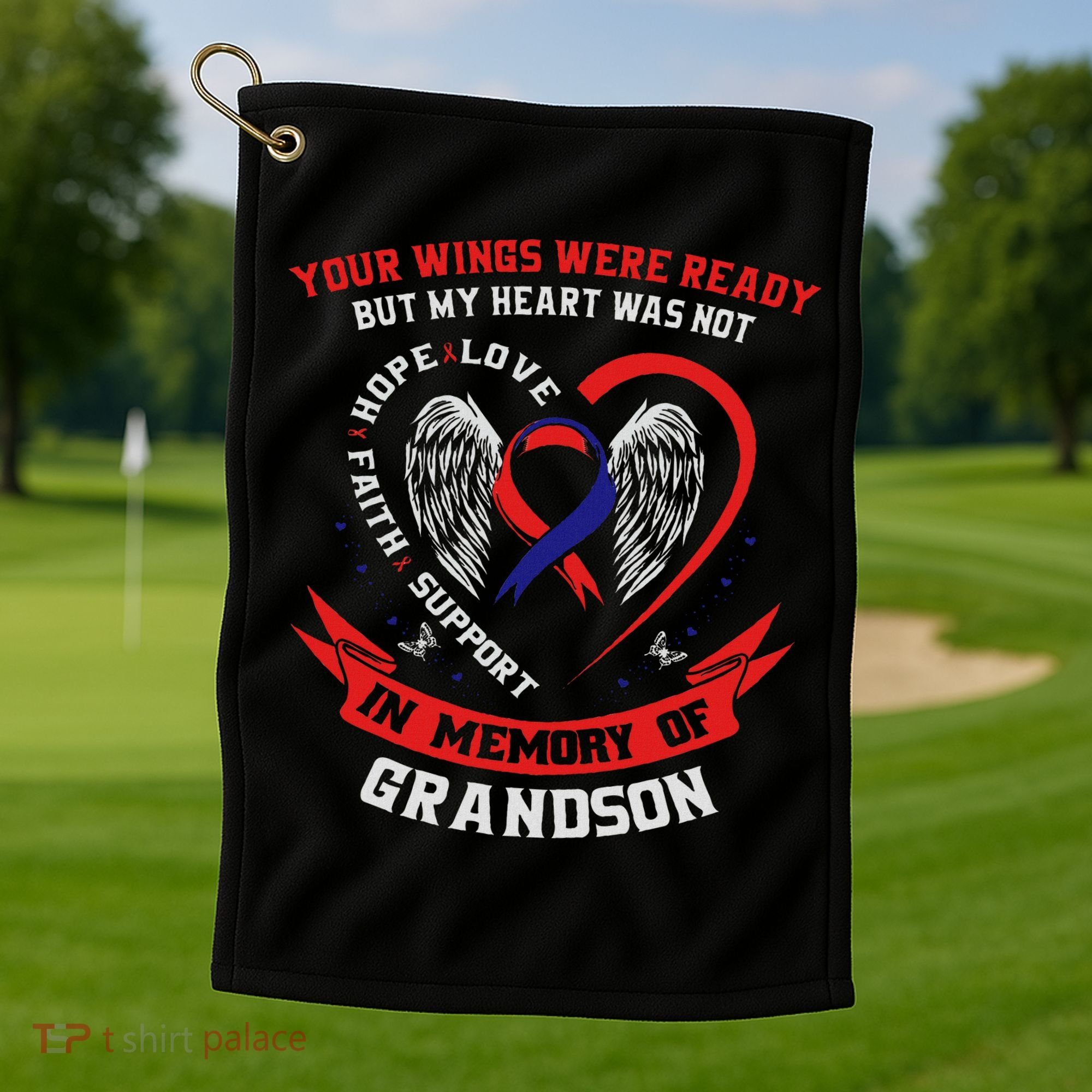 Loss Of Grandson Chd Awareness Month Heart Disease Golf Towel