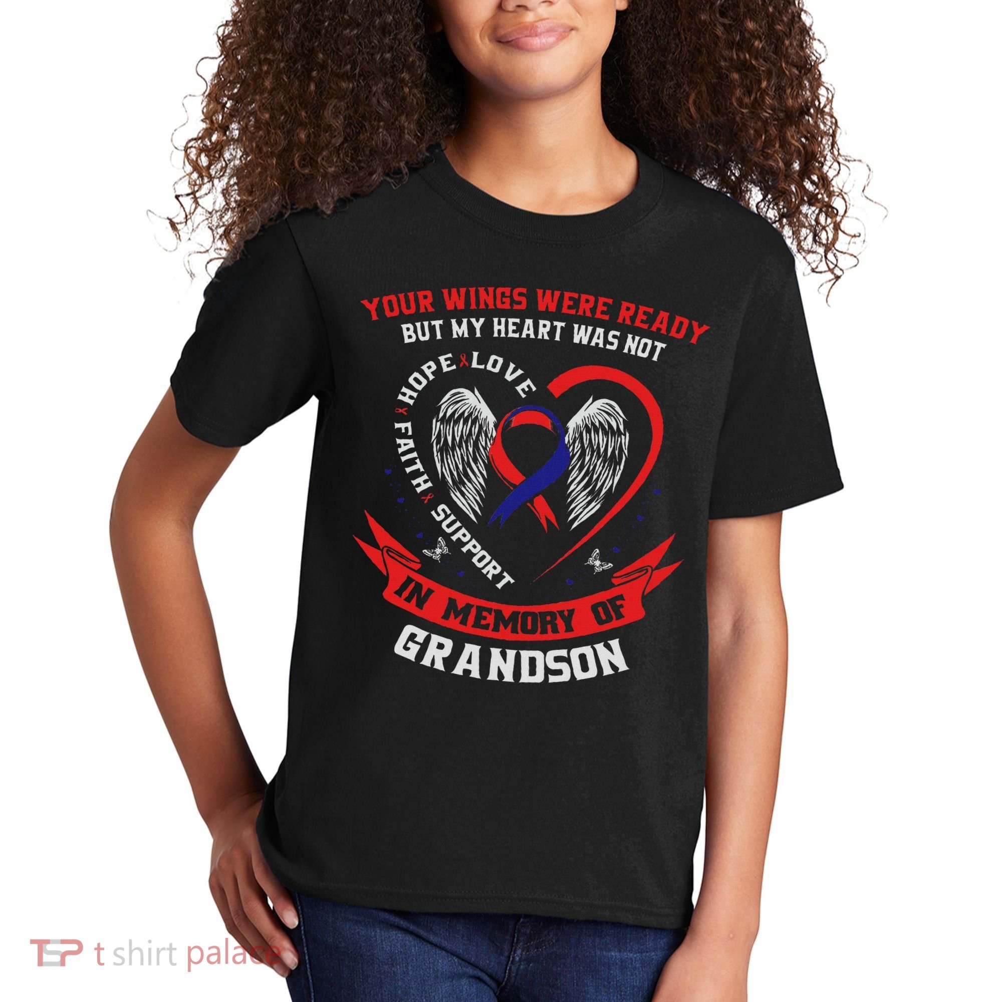 Loss Of Grandson Chd Awareness Month Heart Disease Kids T-Shirt