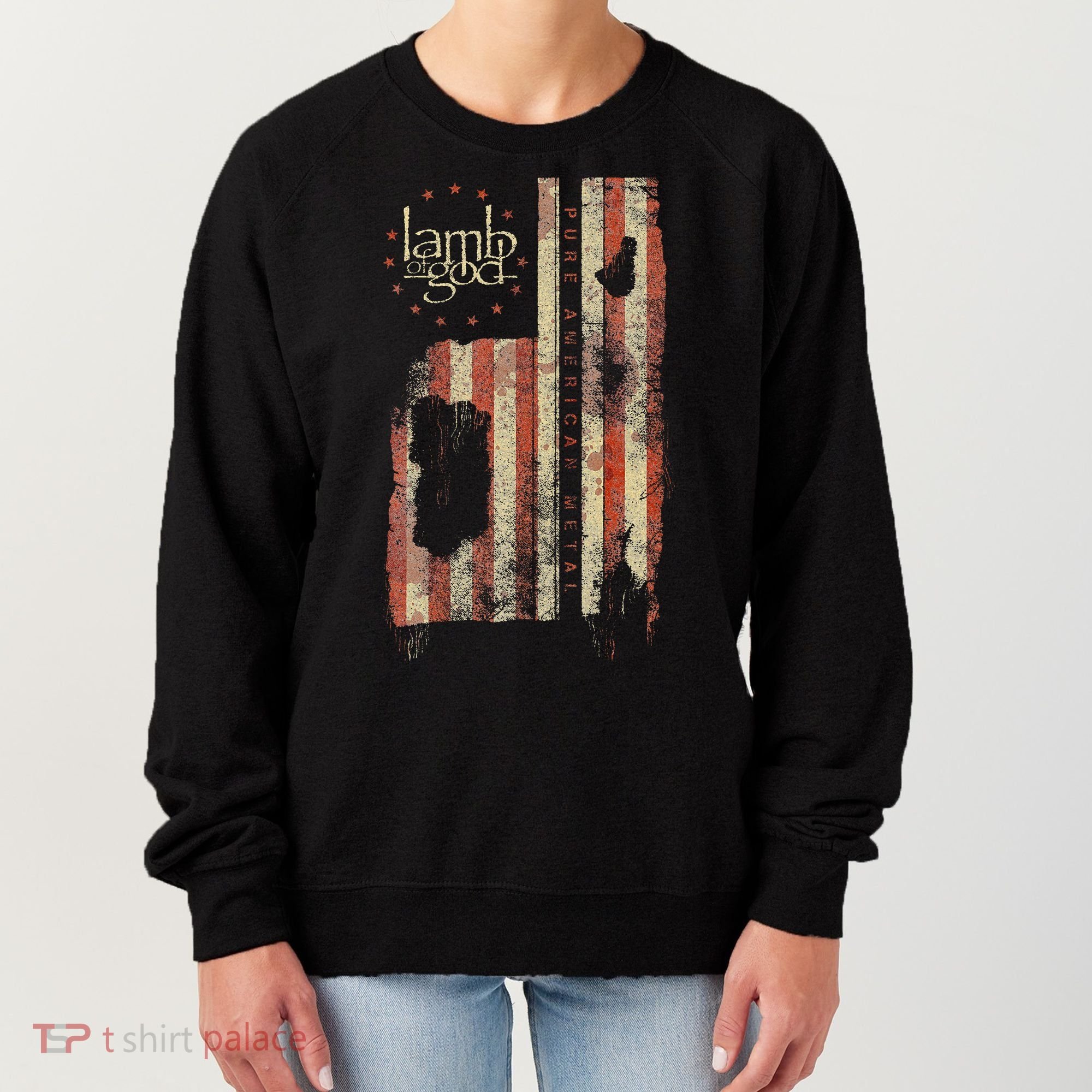 Lamb of God – Pure American Metal Flag Women's Sweatshirt