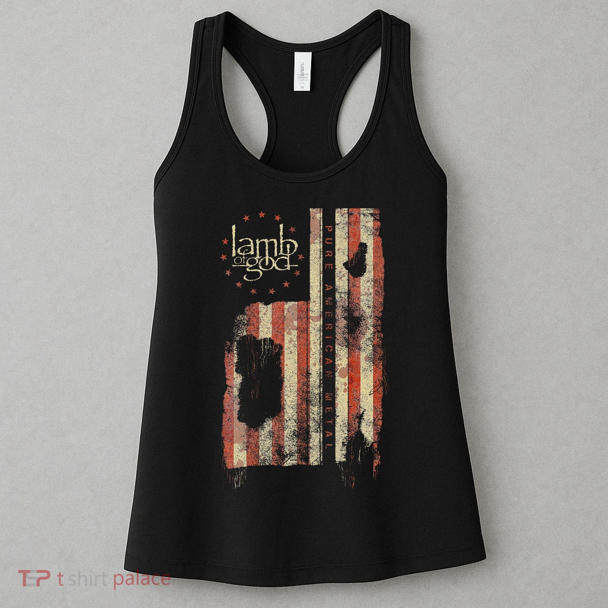 Lamb of God – Pure American Metal Flag Women's Tank Top