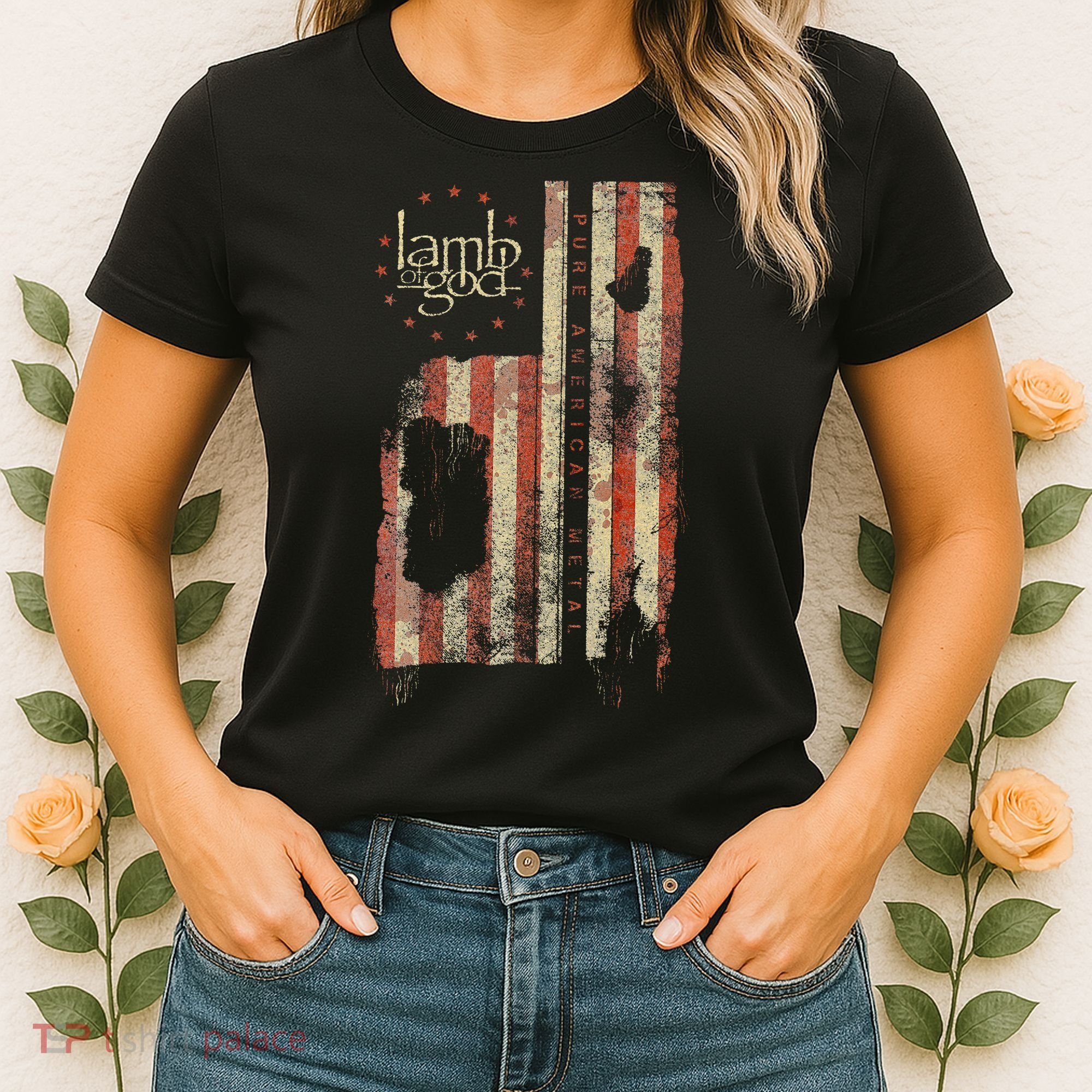 Lamb of God – Pure American Metal Flag Women's T-Shirt