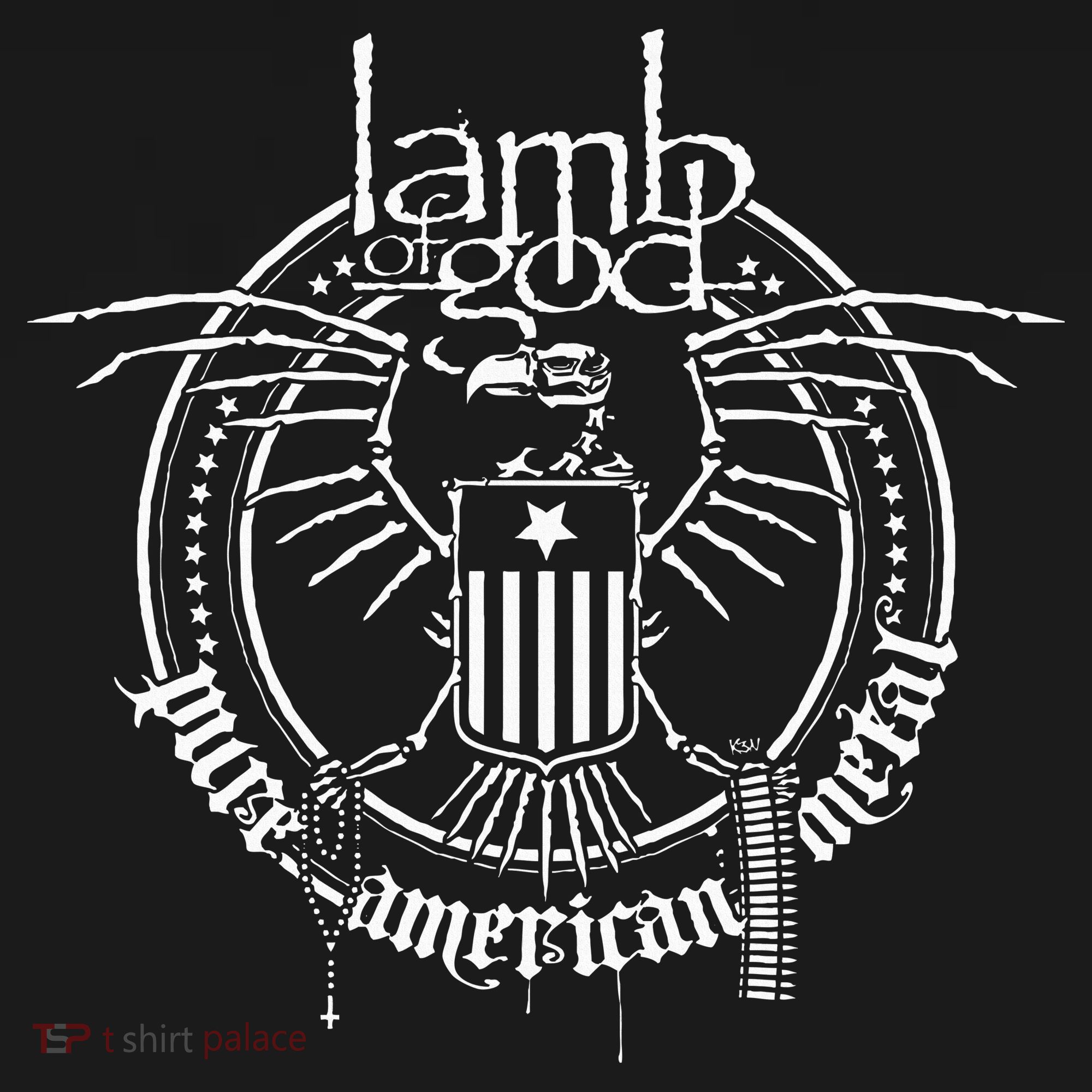 L.A.M.B Of God Skeleton Eagle Doggie Tank