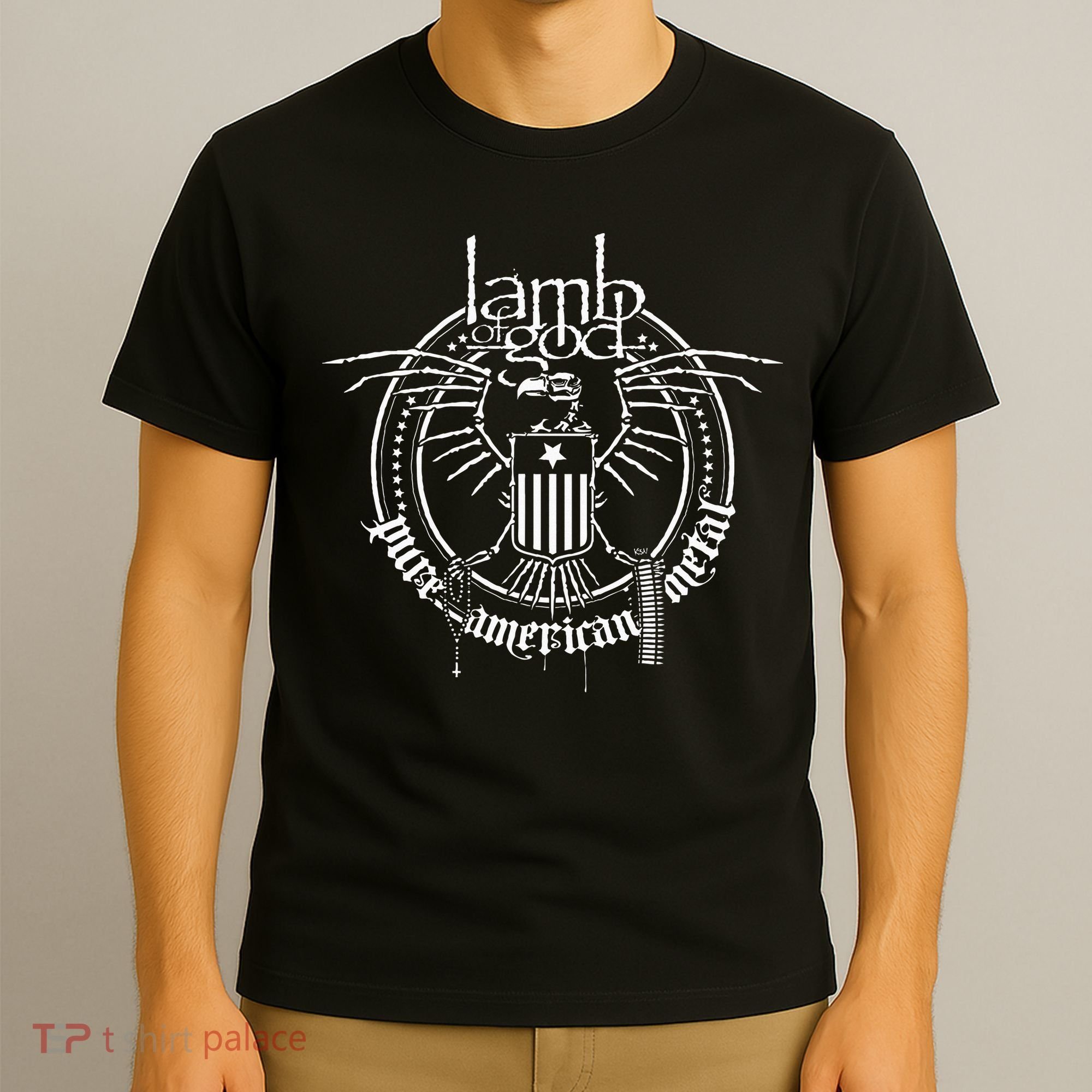 L.A.M.B Of God Skeleton Eagle T-Shirt